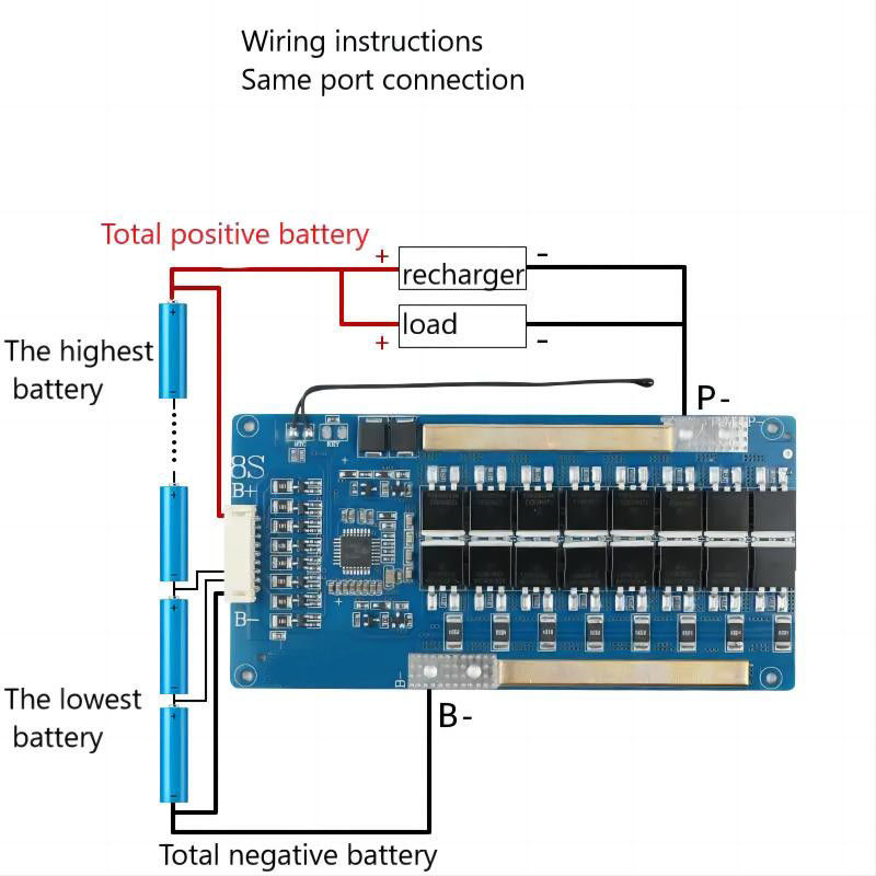 8 Series Lithium Iron Phosphate Battery Protection Board 24V 40A 50A 60A Online PCB Productie